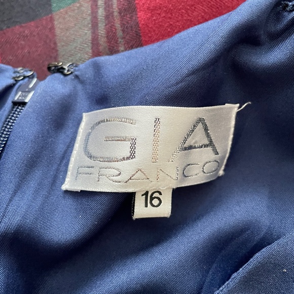 GIA FRANCO - 12921 EMBELLISHED BATEAU TRUMPET DRESS WITH SLIT - Navy Size 16 - Picture 6 of 16